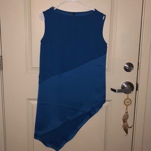 Classy Blue High-Low/Asymmetrical Dress
